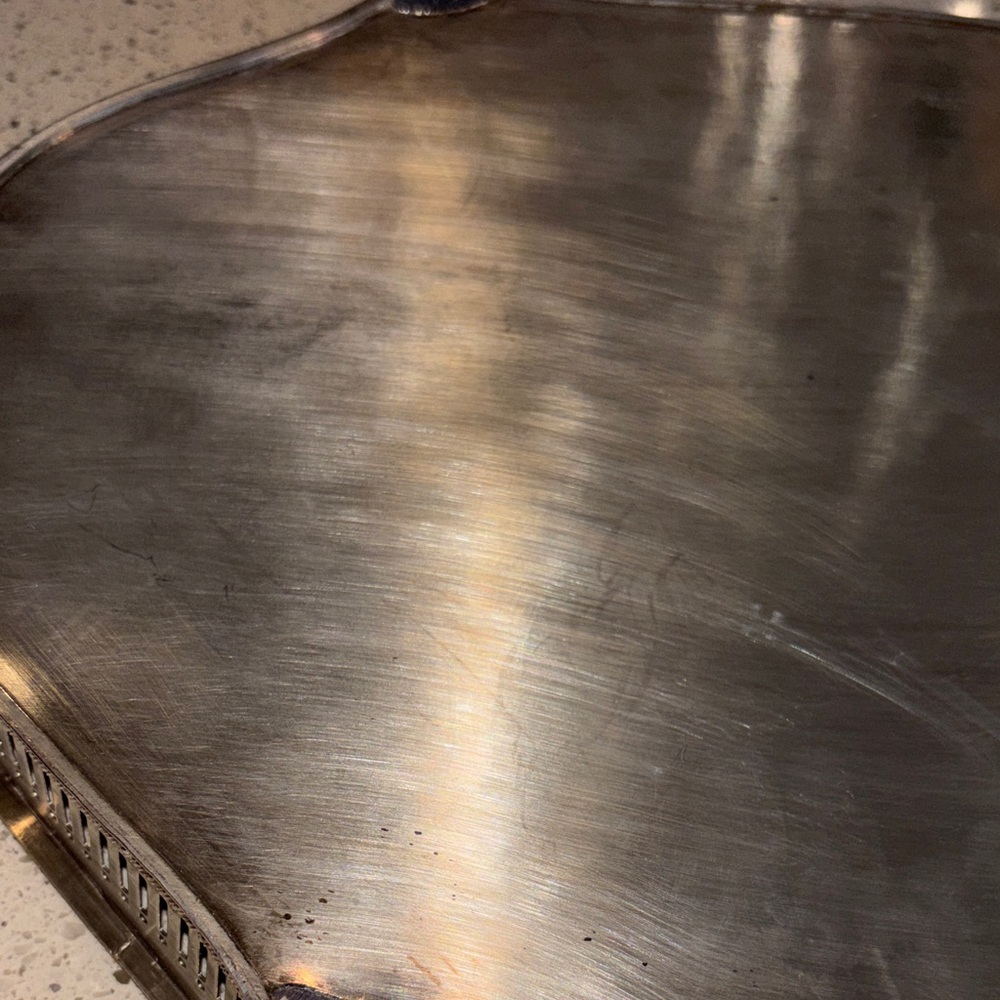 Sale-Elegant Silver Plated over Copper Decorative Tray - Picture 6 of 14